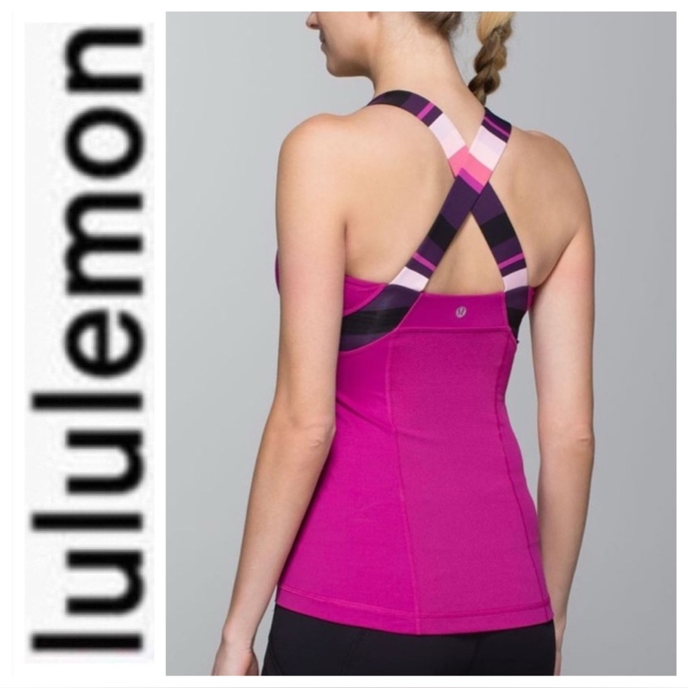 Lululemon Push Ur Limits Raspberry Pink Tank Top size 6